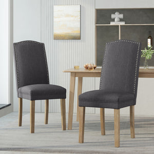 Christopher Knight Home® - Noble House - Bunce Contemporary Fabric Dining Chairs with Nailhead Trim - Set of 2