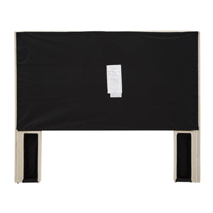 Homelegance By Top-Line Magnolia Nailhead Wingback Button Tufted Headboard Beige Linen