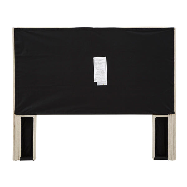 Homelegance By Top-Line Magnolia Nailhead Wingback Button Tufted Headboard Beige Linen