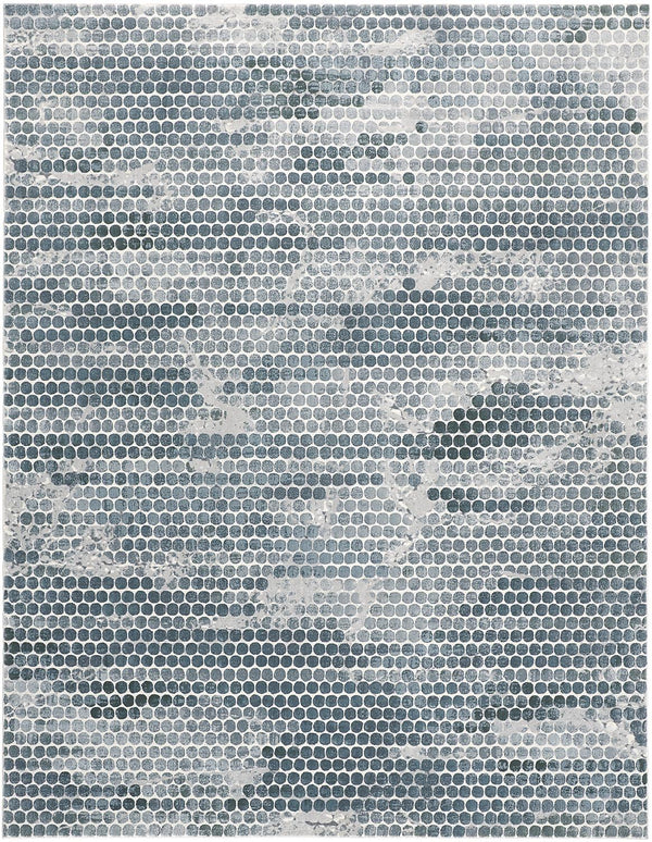 Feizy Rugs Atwell Abstract Geometric Low Pile Rug - Ethereal Modern Design With Nature-inspired Colors Blue,Gray Polypropylene Atl3171fbluslve76