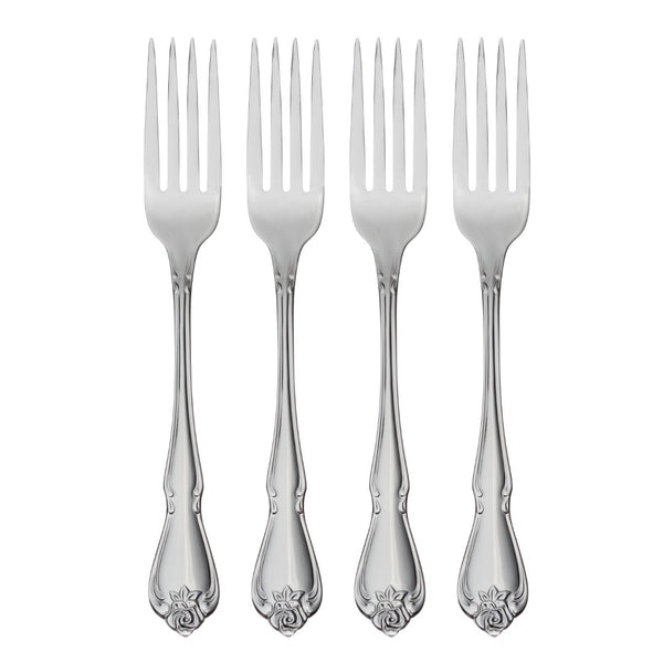 Lenox Oneida True Rose Everyday Flatware Dinner Forks, Set of 4 Metallic, STAINLESS METAL B552004A