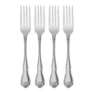 Lenox Oneida True Rose Everyday Flatware Dinner Forks, Set of 4 Metallic, STAINLESS METAL B552004A