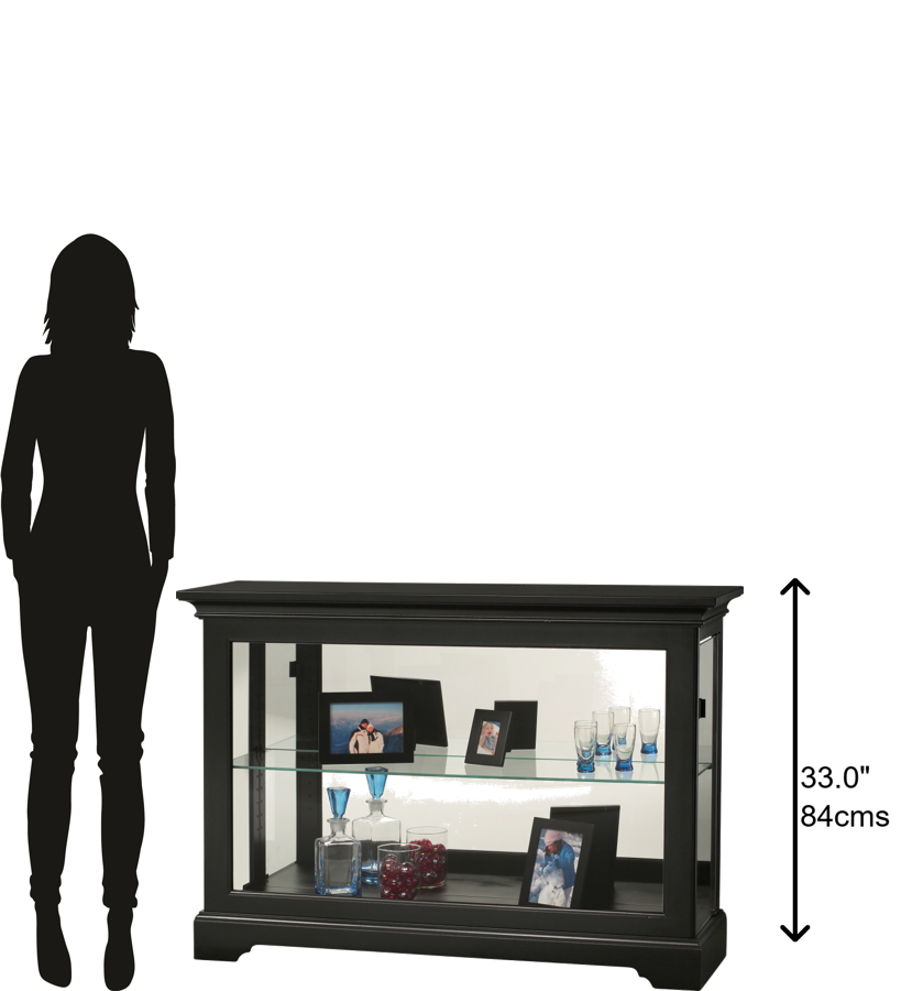 Hekman Furniture 680594 Underhill Ii Curio Cabinet - Elegant Hardwood Console With Beveled Glass & Interior Lighting Black Satin Underhill Ii Curio Cabinet 680594