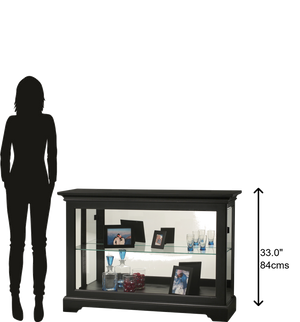 Hekman Furniture 680594 Underhill Ii Curio Cabinet - Elegant Hardwood Console With Beveled Glass & Interior Lighting Black Satin Underhill Ii Curio Cabinet 680594