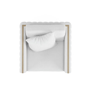 A.R.T. Furniture Cassat Channeled Lounge Chair: Casual Contemporary Design With Plush Comfort & Elegant Washed Oak Finish White Parawood Solids With Ash Embossing,Foam,Fabric 522503-5302aa