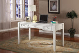 Boca L Shape Desk with File Credenza and Hutch Cottage White BOC-5PC-LDESK-F-CDZ-HTCH Parker House