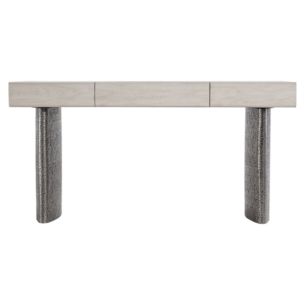 Bernhardt Bernhardt Sereno Desk In Lutra Walnut With Fuso Cast-Aluminum Legs, Soft-Close Drawer, Rustic Modern Elegance D29511
