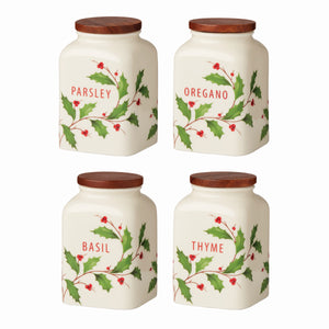 Lenox Holiday Cooking Spice Jars, Set of 4 Multi, WHITE PORCELAIN 895049