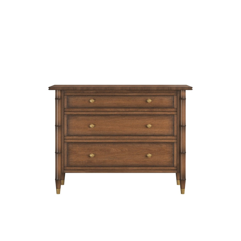 A.R.T. Furniture Harbor Bachelors Chest - Rustic Elegance with Ample Storage and Classic Brass Accents for Any Space Warm Walnut 338158-2731