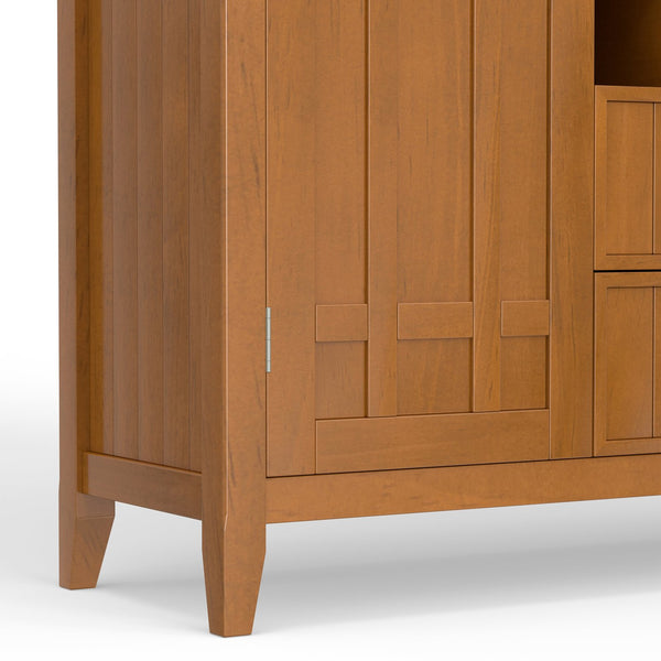 English Elm Bedford Sideboard Buffet With Wine Rack - Handcrafted Light Golden Brown Storage Solution For Home B136P158486