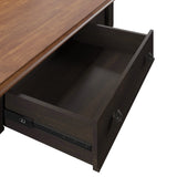 Homelegance By Top-Line Renzo Antique 1-Drawer Desk with Charging Station Black Rubbberwood