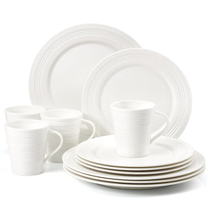 Lenox Tin Can Alley Four 12-piece Dinnerware Set White, WHITE PORCELAIN 6387245