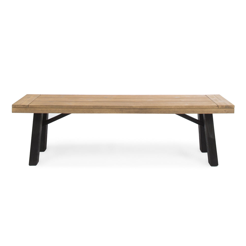 English Elm Christopher Knight Home® - Outdoor Bench – Two-Toned Acacia Wood Frame With Slat Design For Patio, Garden & Entryway Charm 56702.00MP1