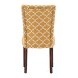 Homelegance By Top-Line Harmonn Moroccan Pattern Fabric Parsons Dining Chairs (Set of 2) Brown Rubberwood