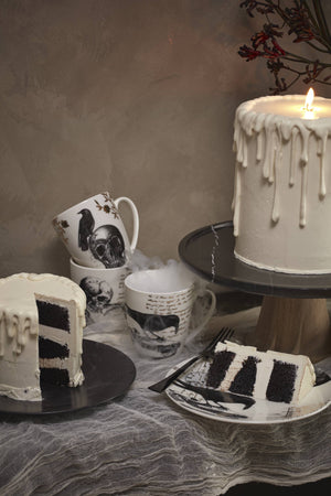 Lenox LX Collective Cake Plate Black, WHITE MARBLE,STONE 895302