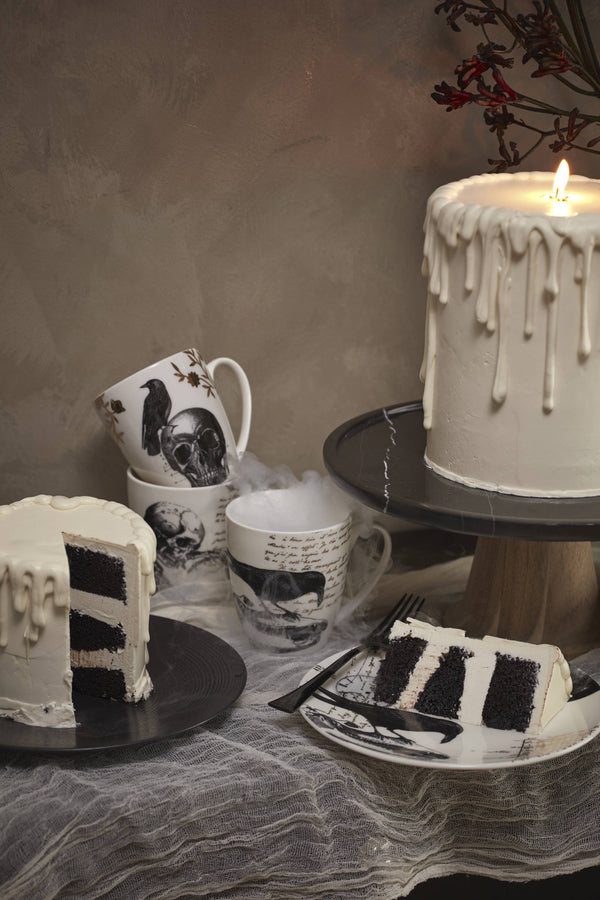 Lenox LX Collective Cake Plate Black, WHITE MARBLE,STONE 895302