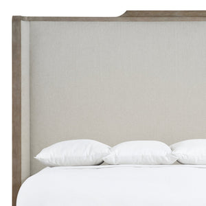 Bernhardt Bernhardt Albion Shelter Bed California King — Upholstered Wingback Headboard, Pewter Oak Finish, Cozy Modern Elegance K1766