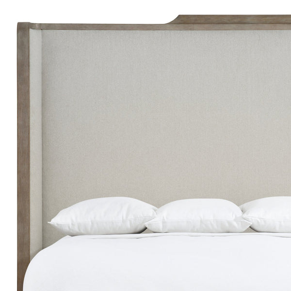 Bernhardt Bernhardt Albion Queen Shelter Bed With Pewter Wood Frame And Upholstered Cocoon Headboard, Plush K1765