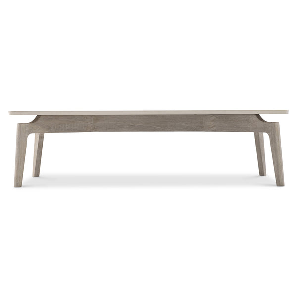 Bernhardt Bernhardt Teak & Vasta Stone Cocktail Table — Low-Profile Outdoor Centerpiece With Sea Oat Finish And Stainless Glides X09023