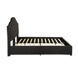 Christopher Knight Home® - Noble House - Cordeaux Contemporary Button-Tufted Upholstered Queen Bed Frame With Nailhead Accents