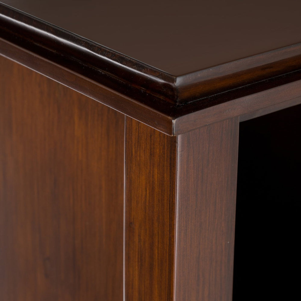 English Elm Artisan 8 Cube Storage Sofa Table – Elegant Russet Brown Wood Design For Versatile Home Organization B136P159472