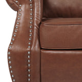 Christopher Knight Home® - Noble House - Lawton Contemporary Faux Leather Loveseat with Nailhead Trim