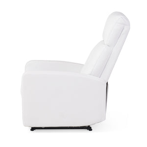 English Elm Christopher Knight Home® - RECLINER Plush PU Upholstered Push-Back Recliner with Contemporary Minimalist Design and Comfort White 57575.00WHI