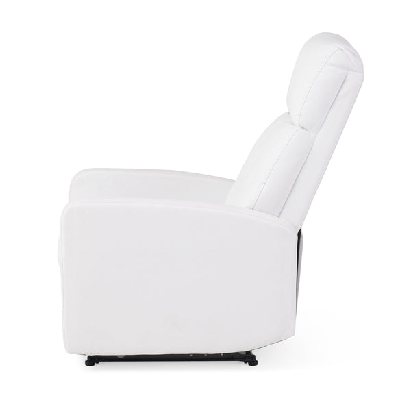 English Elm Christopher Knight Home® - RECLINER Plush PU Upholstered Push-Back Recliner with Contemporary Minimalist Design and Comfort White 57575.00WHI