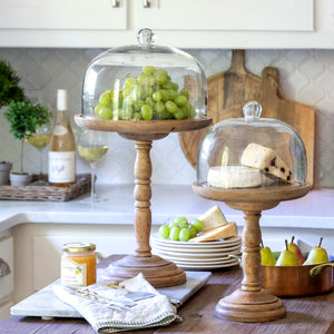 Elevated Wood Server with Glass Dome, 16" EAW36153 Park Hill