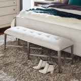 Ashby Place Upholstered Bed Bench Natural with Reflection Gray Finish P359132 Pulaski Furniture