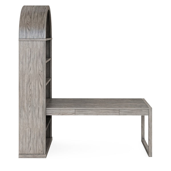 A.R.T. Furniture Vault Writing Desk - New Traditional Design In Mink Finish With Storage Drawer & Sleek Sleigh Legs Gray Parawood Solids,White Oak Veneers 285421-2354