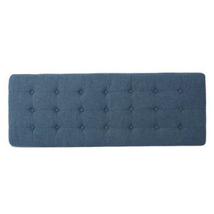 English Elm Ottoman Tufted Upholstered Bench with Birch Frame Mid-century Style for Bedroom Entry 60407.00BLU