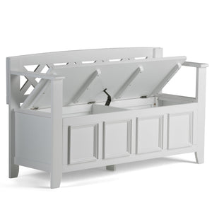 English Elm Amherst Solid Wood Entryway Storage Bench - Elegant White Seating With Hidden Storage & Style B136P158269