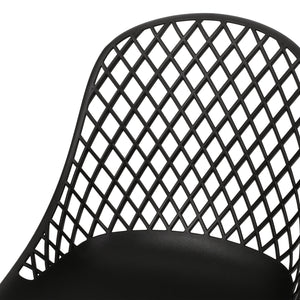 English Elm Christopher Knight Home® - LILY Outdoor Dining Chair with Weather-Resistant Polypropylene, Diamond Mesh Design for Durability Black 27.5 L x 21.2 W x 20.3 H 69070.00