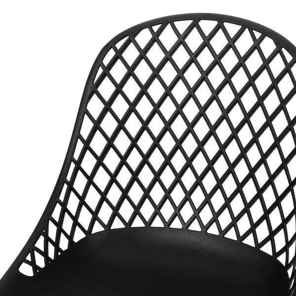 English Elm Christopher Knight Home® - LILY Outdoor Dining Chair with Weather-Resistant Polypropylene, Diamond Mesh Design for Durability Black 27.5 L x 21.2 W x 20.3 H 69070.00