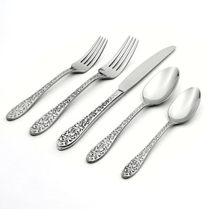 Lenox Oneida Ivy Flourish 20 Piece Fine Flatware Set, Service for 4 Metallic, STAINLESS METAL T638020A