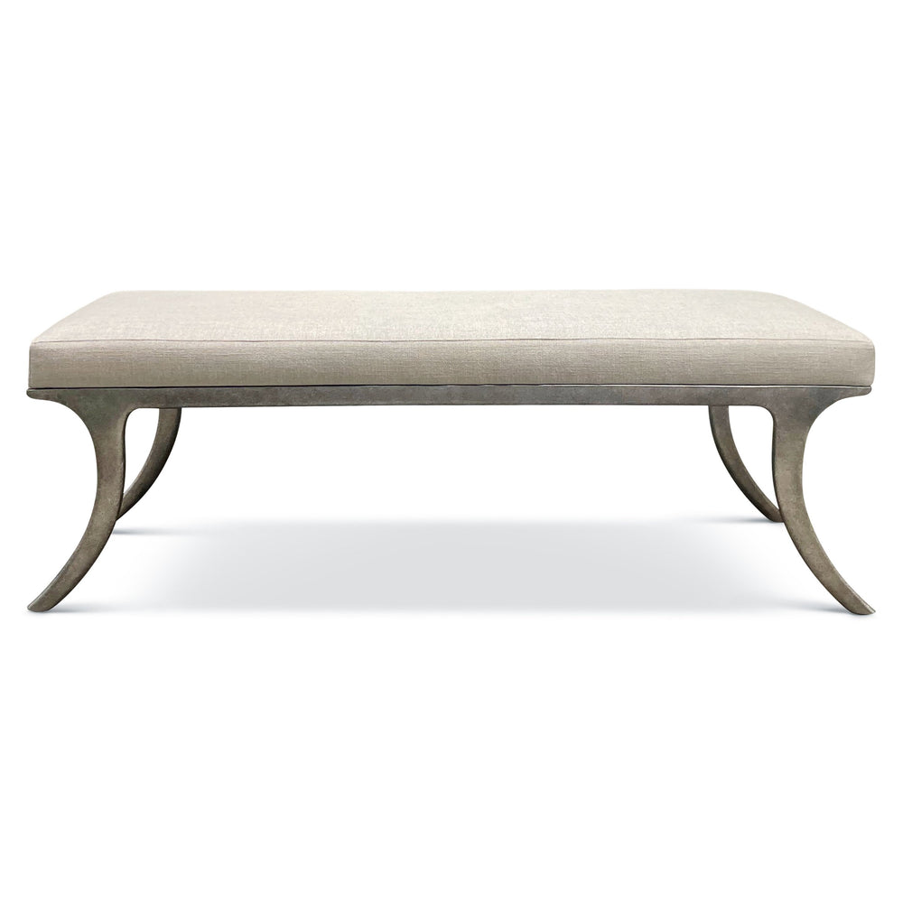 Bernhardt Bernhardt Upholstered Tribeca Bench With Barlow Textured Steel Base, 55.75" W — Transitional Flair 333506