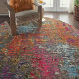 Nourison Celestial CES14 Machine Made Power-loomed Borderless Design Indoor Only Modern & Contemporary  Rug Sunset, Multicolor 100% Polypropylene 99446483201