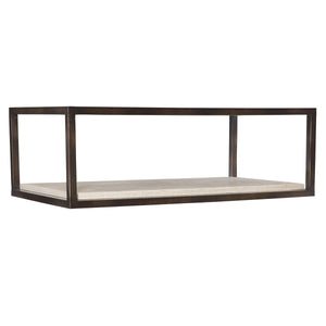 Bernhardt Bernhardt Kinsley Rectangular Cocktail Table With Bronze Tubular Frame, Travertine Shelf & Casters 533021