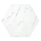 Homelegance By Top-Line Blaise Faux Marble End Table with Casters White Marble