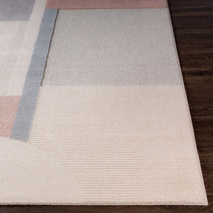 Livabliss Flux Machine Woven Wool Blend Accent Rug Belgian Crafted for High Traffic Areas Dusty Pink, Lig 2' x 2'11" XUF1001-23