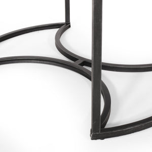 English Elm Christopher Knight Home® - COFFEE Modern Industrial Nesting Table Set — Wire‑Brushed Firwood Tops with Sturdy Iron Frame Durable Style Black+Silver 67141.00