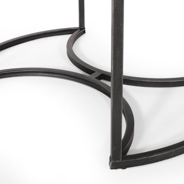 English Elm Christopher Knight Home® - COFFEE Modern Industrial Nesting Table Set — Wire‑Brushed Firwood Tops with Sturdy Iron Frame Durable Style Black+Silver 67141.00