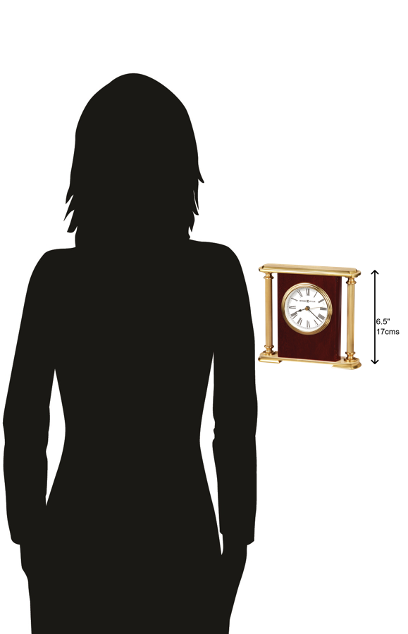 Hekman Furniture 645104 Rosewood Encore Bracket Clock - Elegant Quartz Timepiece With Brass Accents & Glass Crystal Rosewood Rosewood Encore Bracket Tabletop Clock 645104