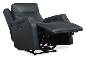 Hooker Furniture Nelson Zero Gravity Power Recliner In Salvo Denim Leather With Usb-C Charging & Adjustable Lumbar SS836-PHZL1-049