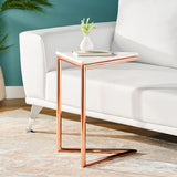 Christopher Knight Home® Luxurious Banswara Top C-Shaped Sofa Side Table with Rose Gold Finish