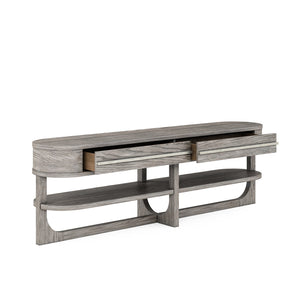 A.R.T. Furniture Vault Entertainment Console - New Traditional Mink Finish With Spacious Drawers & Stylish Shelf Design Gray Parawood Solids,White Oak Veneers 285422-2354