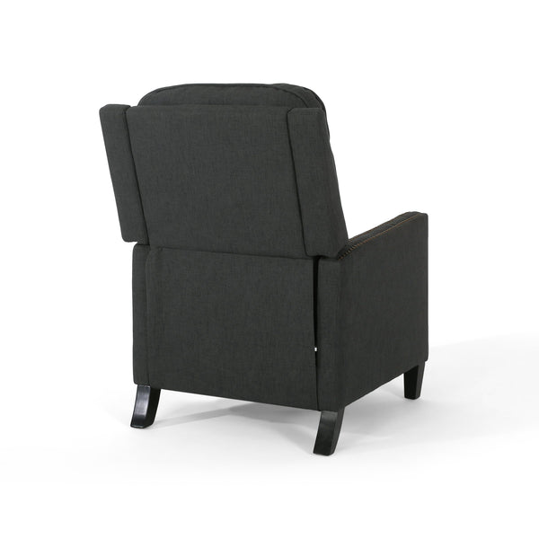 English Elm Christopher Knight Home® - 27.5" Wide Manual Standard Recliner with Plush Upholstery, Nailhead Trim & Contemporary Pushback Comfort Dark Gray 62808.00DGRY