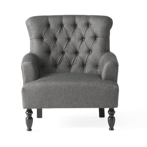 English Elm Christopher Knight Home® - CLUB CHAIR Dark Gray Fabric Accent Chair — Plush Deep Seat, Sturdy Frame, Modern Living Room Style 57752.00DGAY
