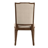 Homelegance By Top-Line Mayer Ornate Linen and Wood Dining Chairs (Set of 2) Beige Rubberwood